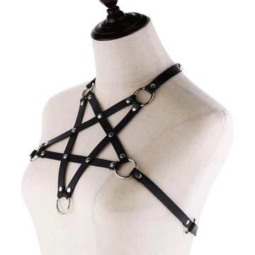 Pentagram Body Bra Harness for Men and Women / Sexy PU Leather Body Harness - EVE's SECRETS